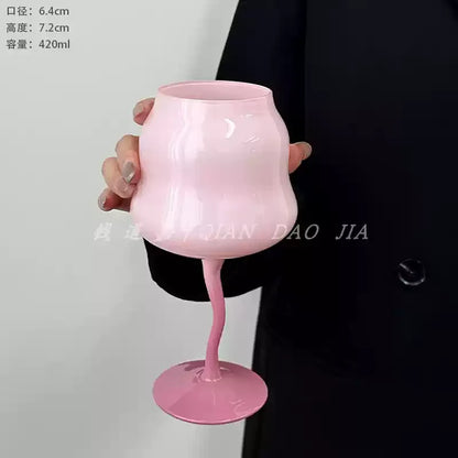 Cute & Creative Macaron Colored Glass – High-Footed Aesthetic cocktails glass  🌸✨