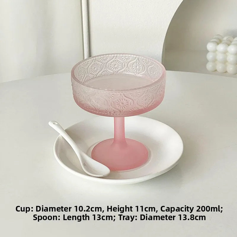 Premium Pink Frosted Highball Glass – Elegant Cocktail & Champagne Glass