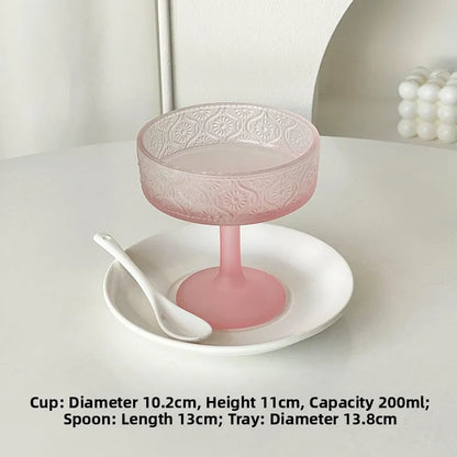 Premium Pink Frosted Highball Glass – Elegant Cocktail & Champagne Glass