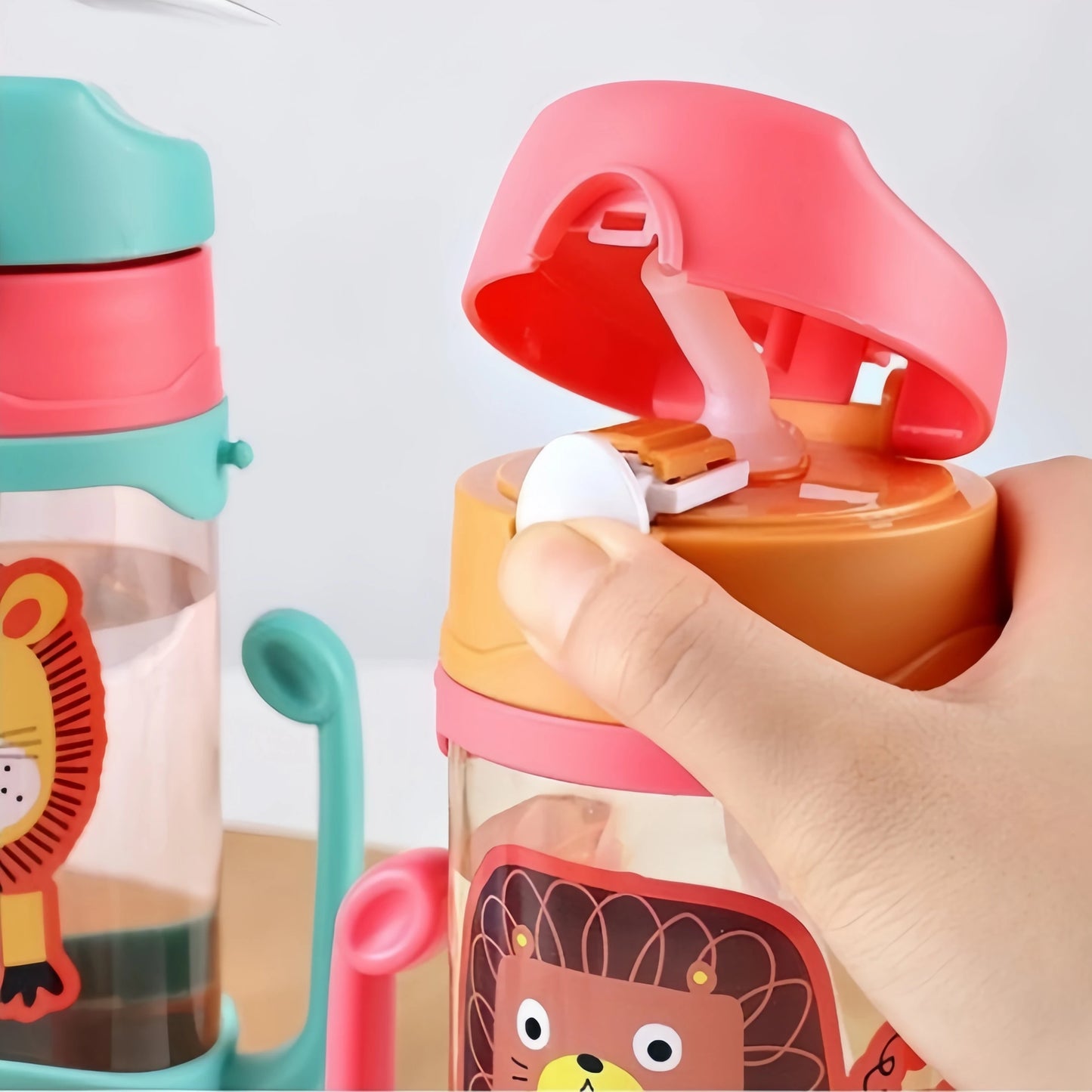 400ml Kids Water Sippy Cup – Portable Children’s Water Bottle with Straw & Handle