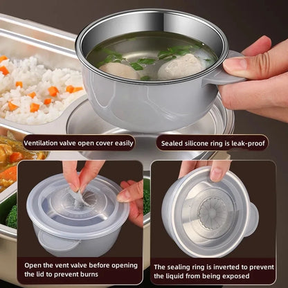 Stainless Steel Compartment Insulated Lunch Box – Portable & Leakproof with insulated lunch bag Set