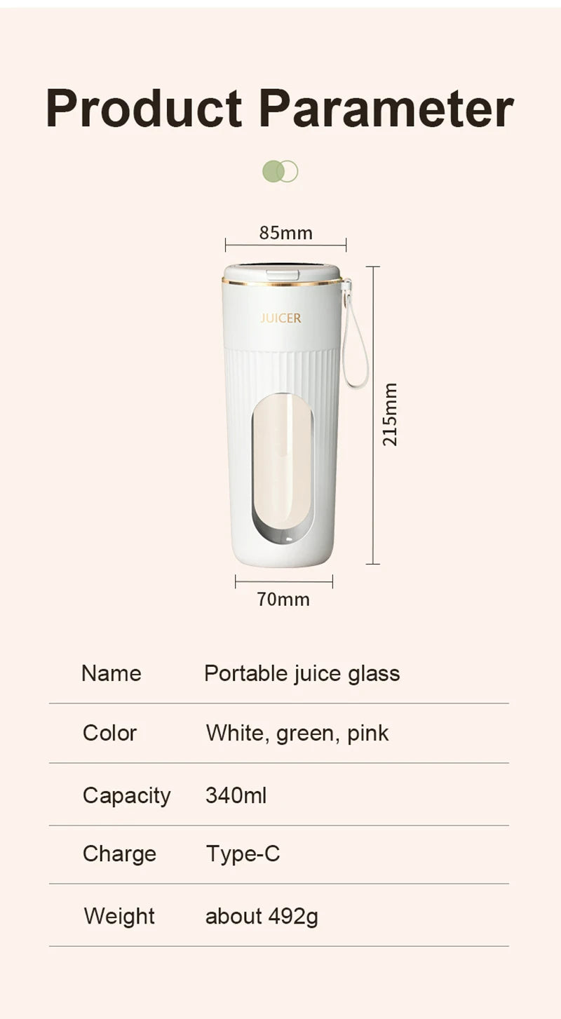 Powerful Portable Blender smoothies / Juicer travel cup Rechargeable Lcd Display