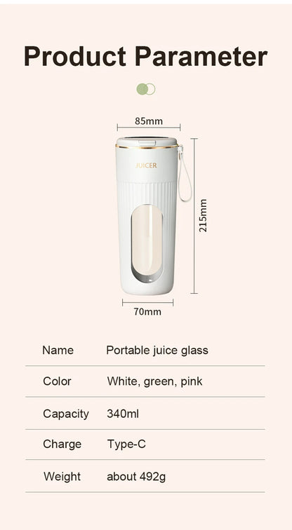 Powerful Portable Blender smoothies / Juicer travel cup Rechargeable Lcd Display