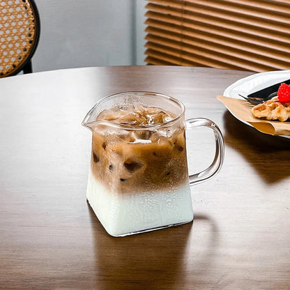 300ml Unique Shaped Glass Mug with Handle – High Borosilicate Glass for Any Drink