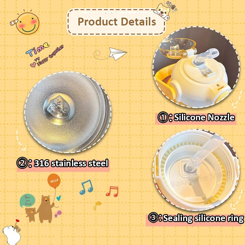 Thermos bottle-Thermal Insulated Bottle with build-n straw and strap