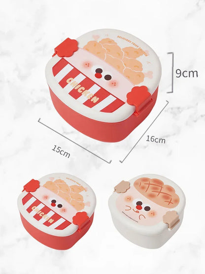 Kids Creative Lunch Boxes-hamburger, fries, and toast shapes