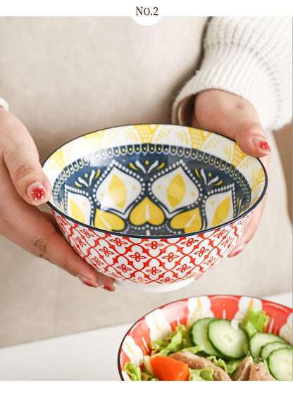 6.25-Inch Bohemian Ceramic Bowl – Unique design Soup & Salad Bowl