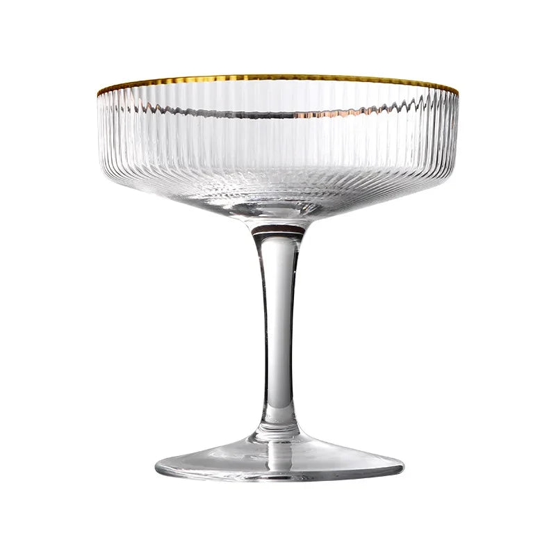 Elegant Cocktail Martini Glass with Gold Rim – Drinkware or Dessert Cup