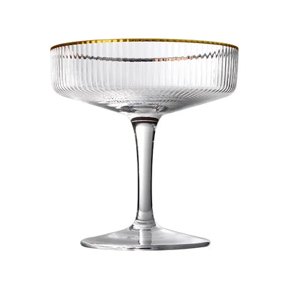 Elegant Cocktail Martini Glass with Gold Rim – Drinkware or Dessert Cup