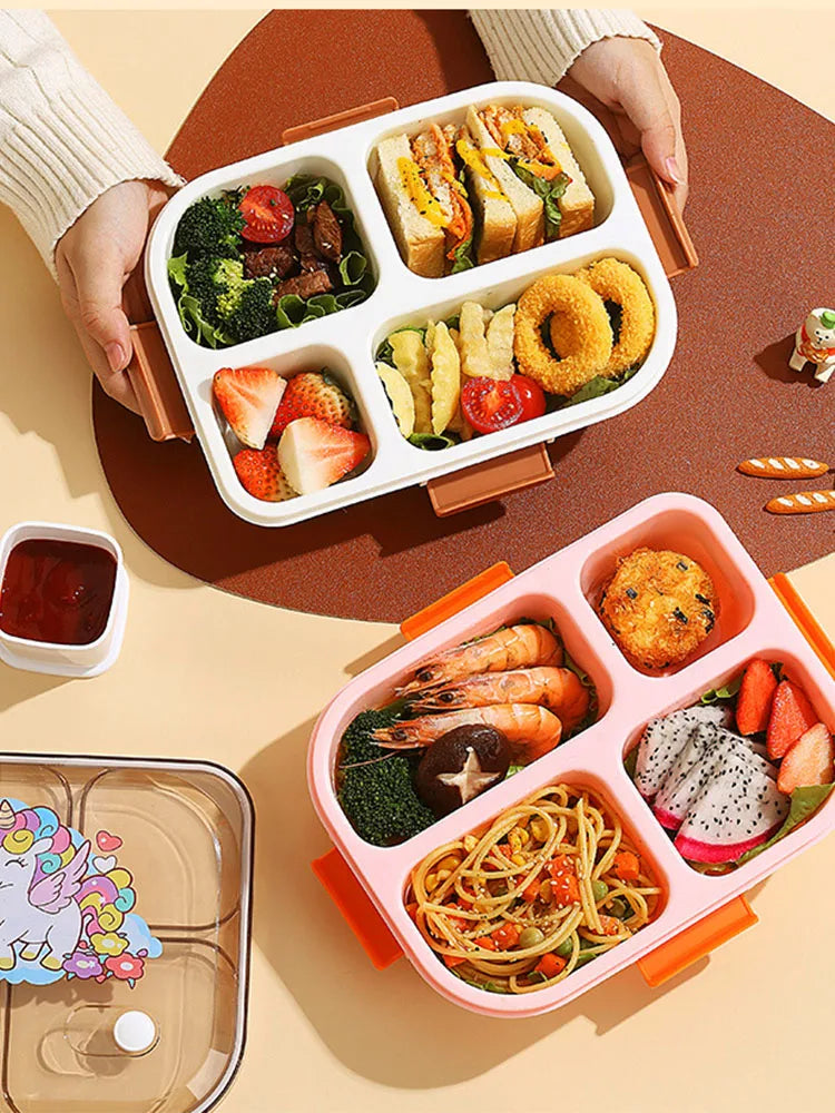 4 Compartments Leakproof Bento Lunchbox for School