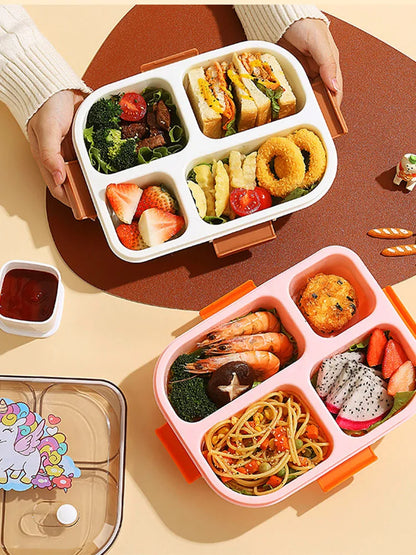 4 Compartments Leakproof Bento Lunchbox for School