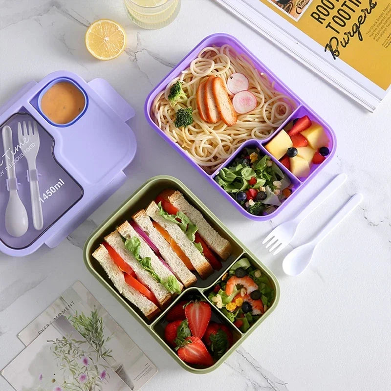 Cute Kids Lunch Box with Compartments – Leakproof Bento Lunchbox