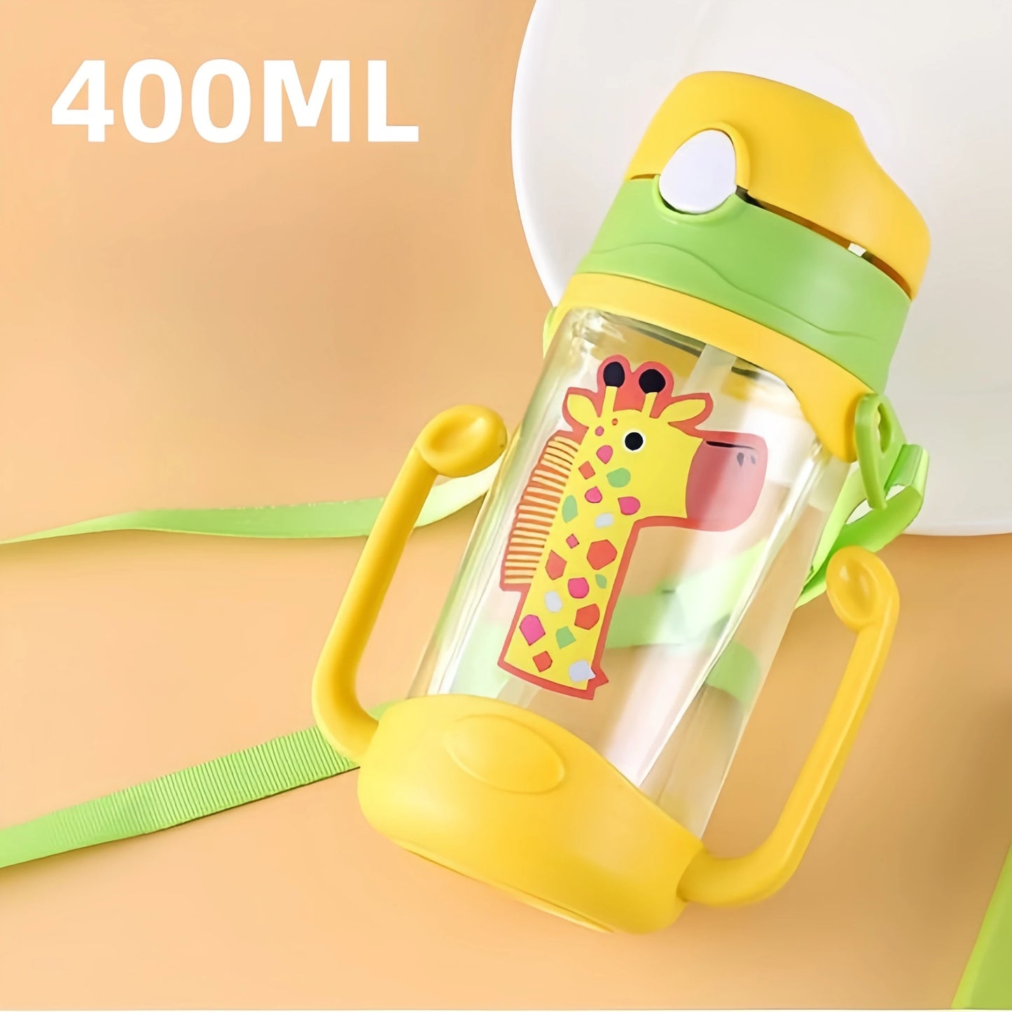 400ml Kids Water Sippy Cup – Portable Children’s Water Bottle with Straw & Handle