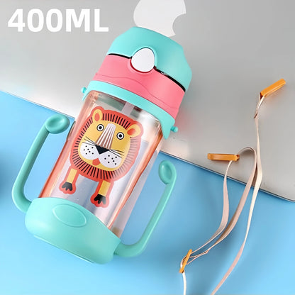 400ml Kids Water Sippy Cup – Portable Children’s Water Bottle with Straw & Handle