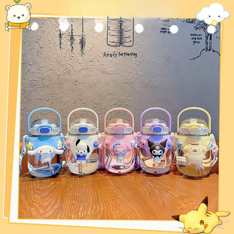 Large 820ML cute Cartoon Character Water Bottle – Cute & Unique