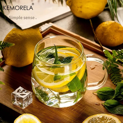 1/2/4PCS Set Glass with Handle – Transparent Glasses for Hot & Cold Beverages