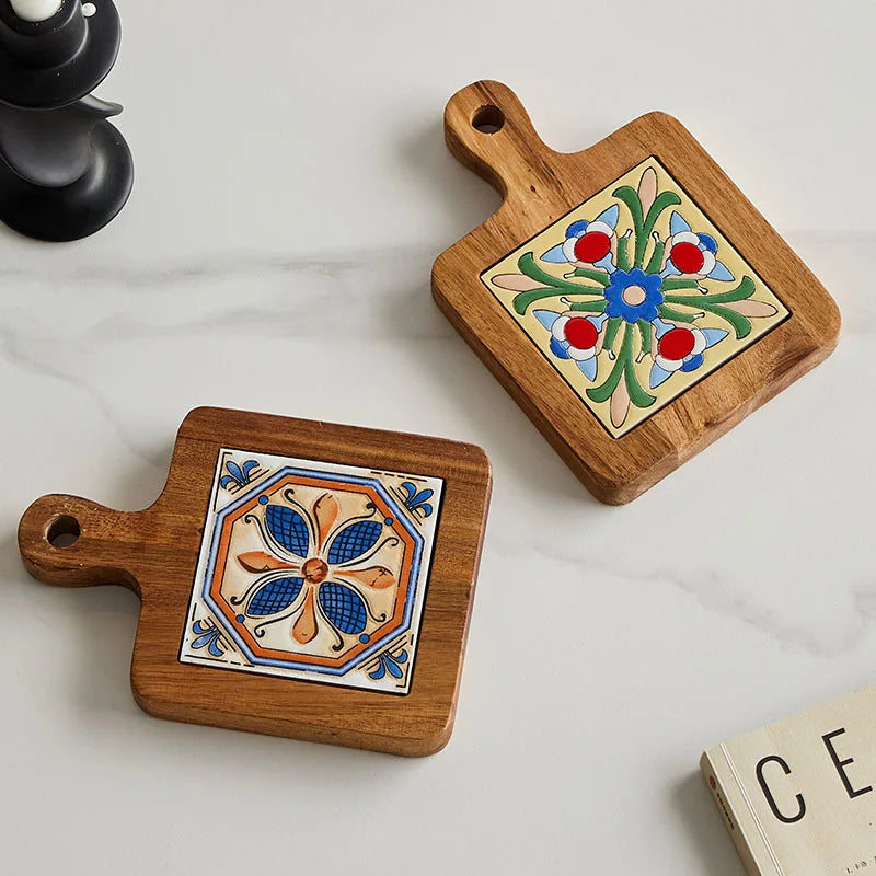 Wood Tiles Pot Mat – Anti-Scalding Plate Mat & Drink Coasters