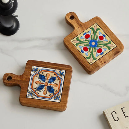 Wood Tiles Pot Mat – Anti-Scalding Plate Mat & Drink Coasters