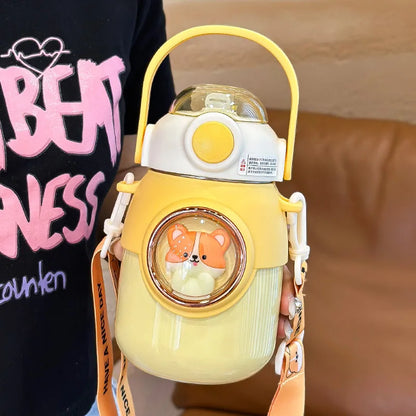 Thermos bottle-Thermal Insulated Bottle with build-n straw and strap