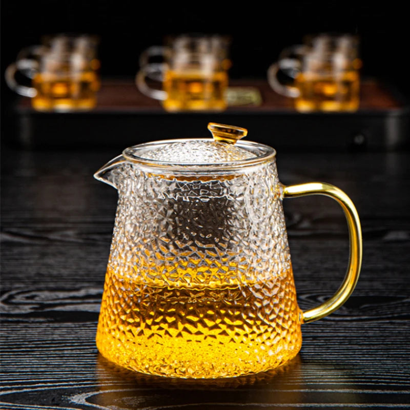 High-Quality Heat Resistant Glass Teapot – Borosilicate Glass with Colored Knob