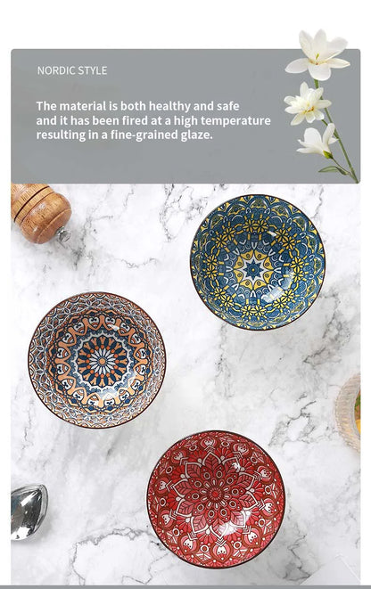 3Pcs Ceramic Bowl Set – 4.5-Inch Dessert or Soup Bowls