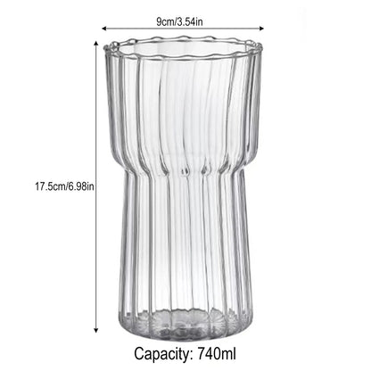 350/500/550/750ML Can-Shaped Glass Cups with Bamboo Lids & Glass Straws