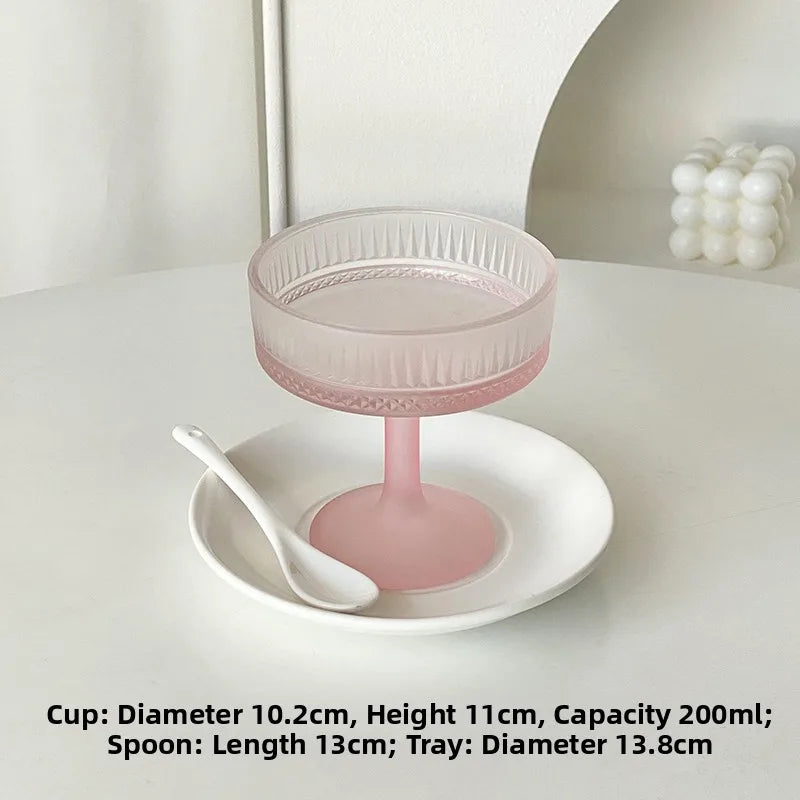 Premium Pink Frosted Highball Glass – Elegant Cocktail & Champagne Glass