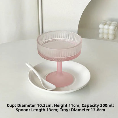 Premium Pink Frosted Highball Glass – Elegant Cocktail & Champagne Glass