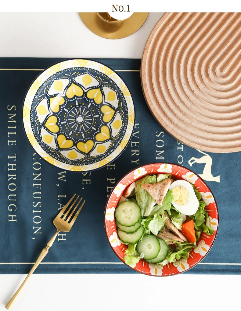 6.25-Inch Bohemian Ceramic Bowl – Unique design Soup & Salad Bowl