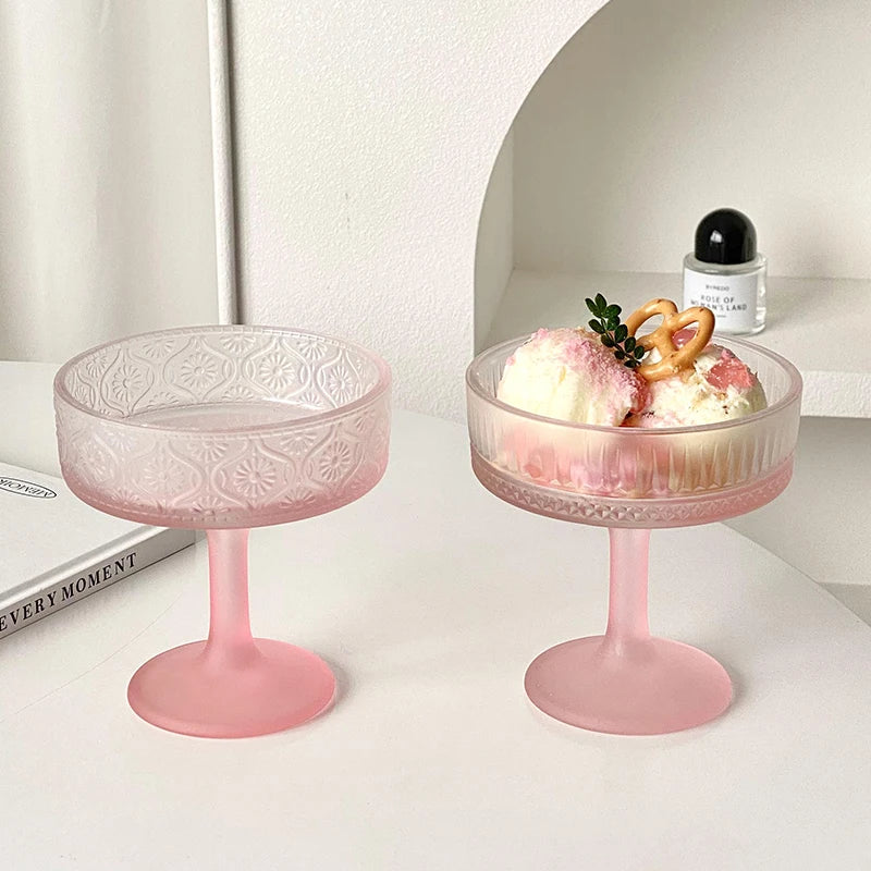Premium Pink Frosted Highball Glass – Elegant Cocktail & Champagne Glass