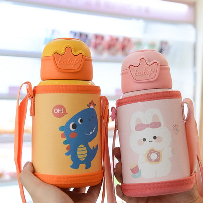 500ML Kids Thermos Bottle with Strap & Carry Bag