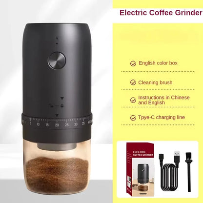 Portable Electric Coffee Bean Grinder – 40 Gears Adjustable, Rechargeable & Powerful
