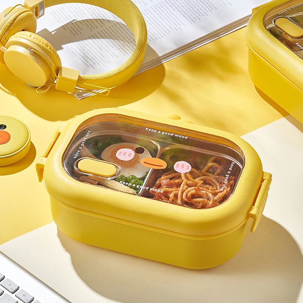 2 compartments stainless steel cute Bento box-Lunch box