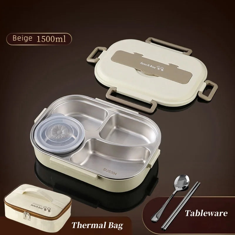 Full set Stainless Steel Insulated Lunch Box Set with Bag – Portable & Leakproof