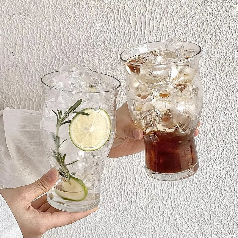 400ml Trendy Wide-Mouth Glass Cup with Straw – Multipurpose Drinkware