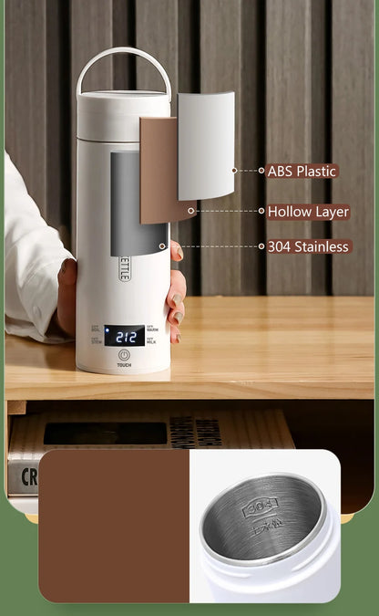 Electric portable thermos bottle style, Leakproof Portable Fast Water Boiling Thermos Bottle