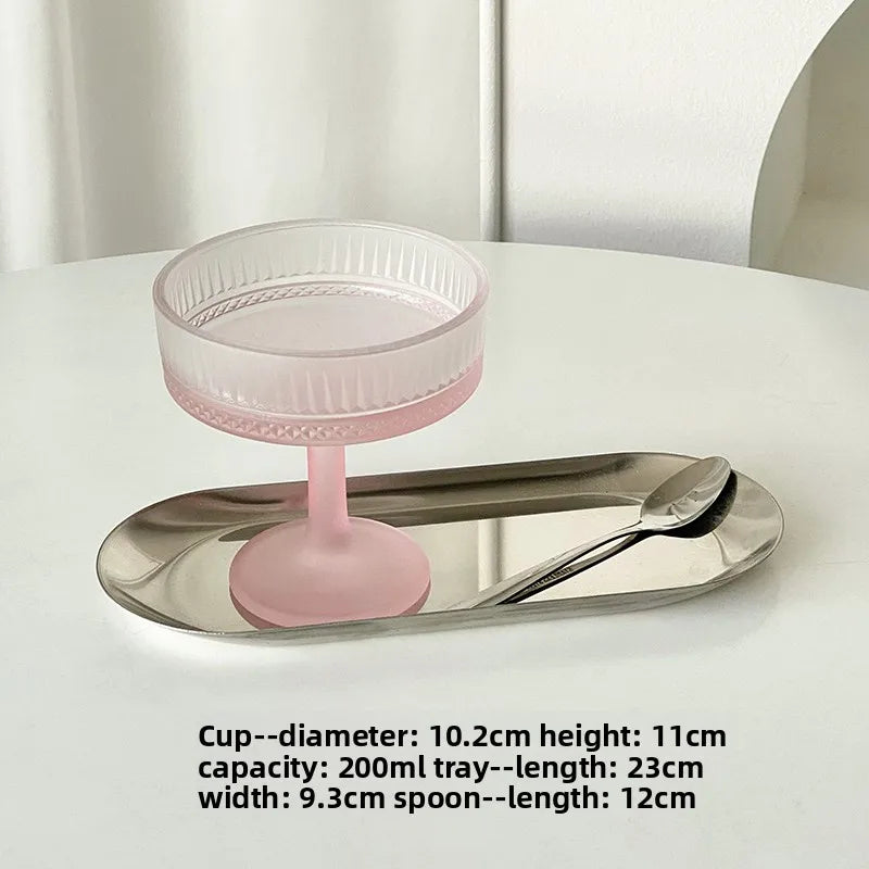 Premium Pink Frosted Highball Glass – Elegant Cocktail & Champagne Glass