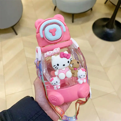 500ml Cartoon Character Water Bottle – Cute & Unique Design with Adjustable Strap