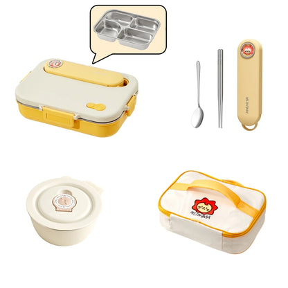 FREE SHIPPING! HOT DEAL the ultimate combo! Complete Set lunch box Includes cutlery, soup container  and insulated lunch bag.