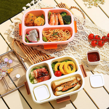4 Compartments Leakproof Bento Lunchbox for School