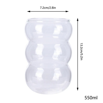 350/500/550/750ML Can-Shaped Glass Cups with Bamboo Lids & Glass Straws