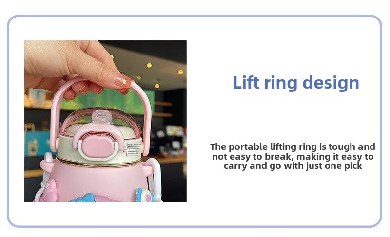 Large 820ML cute Cartoon Character Water Bottle – Cute & Unique