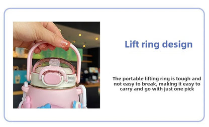 Large 820ML cute Cartoon Character Water Bottle – Cute & Unique