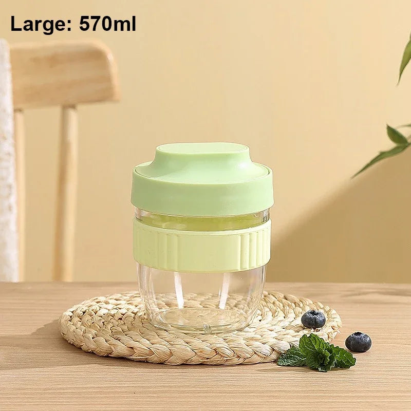 Portable Breakfast Cup with Spoon — Oatmeal, Cereal, Yogurt- On-the-Go Food Container