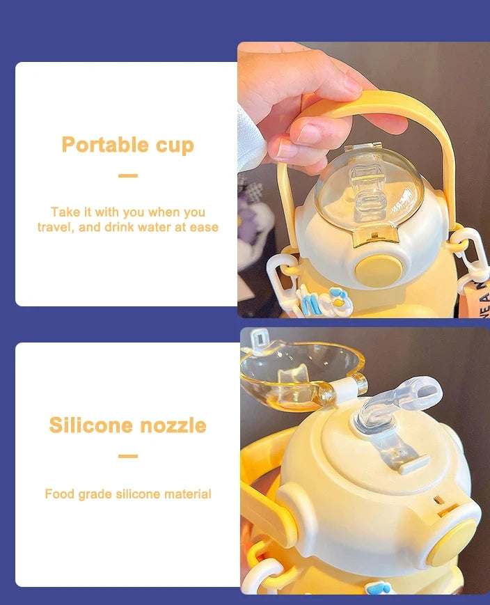 Thermos bottle-Thermal Insulated Bottle with build-n straw and strap