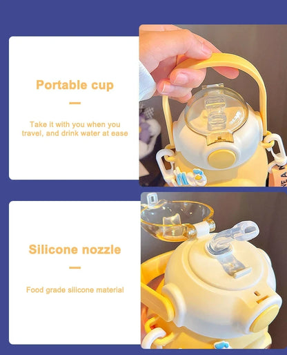 Thermos bottle-Thermal Insulated Bottle with build-n straw and strap