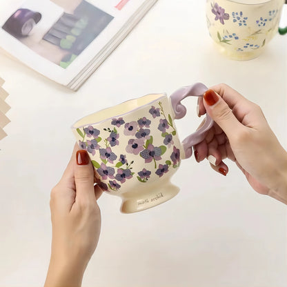 300ml Floral Vintage Retro Mug – Beautiful Coffee & Tea Cup