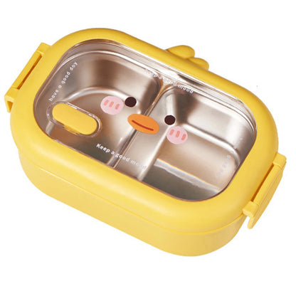 2 compartments stainless steel cute Bento box-Lunch box