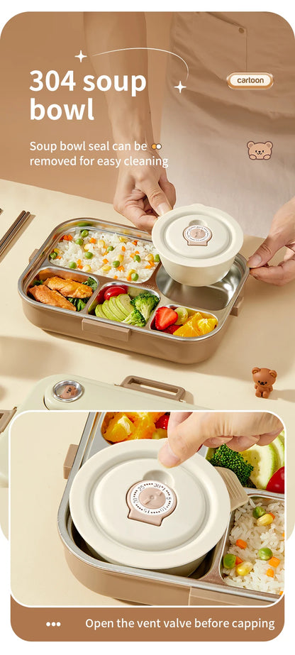 FREE SHIPPING! HOT DEAL the ultimate combo! Complete Set lunch box Includes cutlery, soup container  and insulated lunch bag.