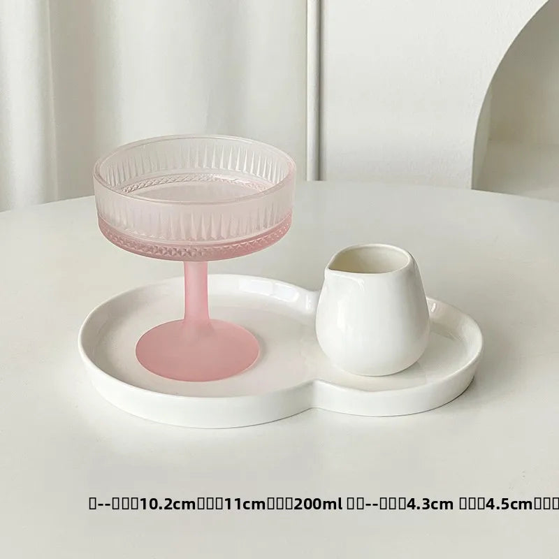 Premium Pink Frosted Highball Glass – Elegant Cocktail & Champagne Glass